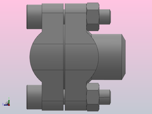 D型带法兰盖的连接法兰D25-3右视缩略图