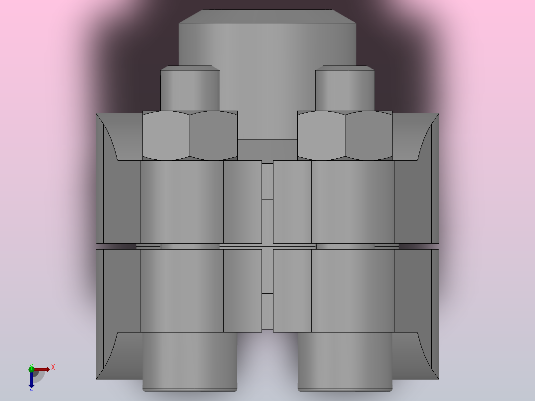 D型带法兰盖的连接法兰D25-3俯视图