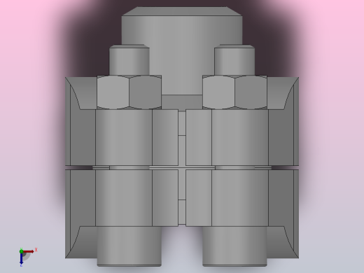 D型带法兰盖的连接法兰D25-3俯视缩略图