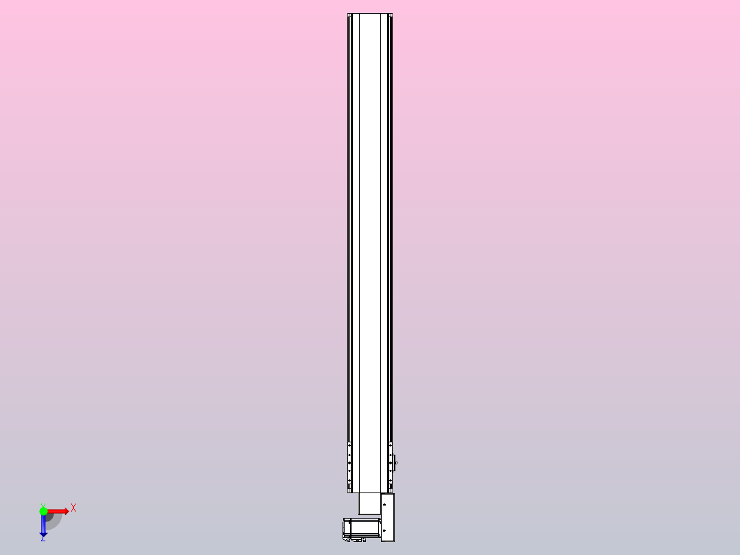 皮带直线轴半封闭可选导轨TPA-HNB-140D-120-L1250-MR-Y-P40-N3俯视图