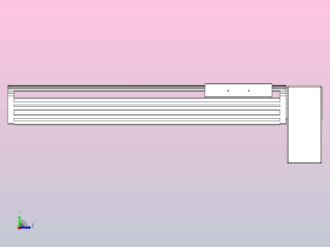 皮带直线轴半封闭可选导轨TPA-HNB-140D-120-L300-LP-Y-P40-N3左视图