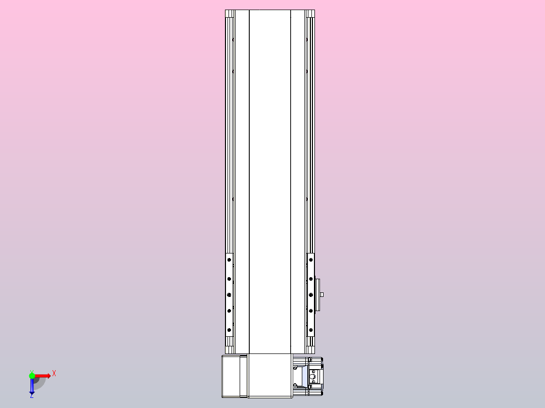皮带直线轴半封闭可选导轨TPA-HNB-140D-120-L300-LP-Y-P40-N3俯视图