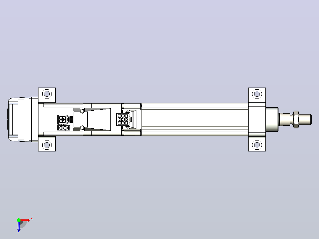 轻载电动缸TPA-ESR25-1002C-L150-MR-LB-W-P10-C3俯视图