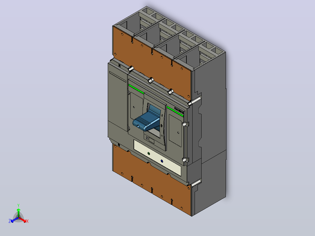 3D_STP_MCCB_M5_4P_BusBar正泰电气主视图