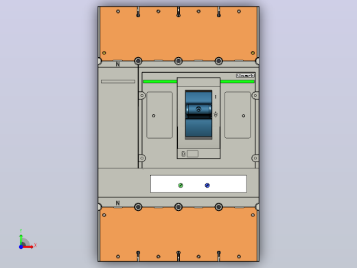 3D_STP_MCCB_M5_4P_BusBar正泰电气前视缩略图
