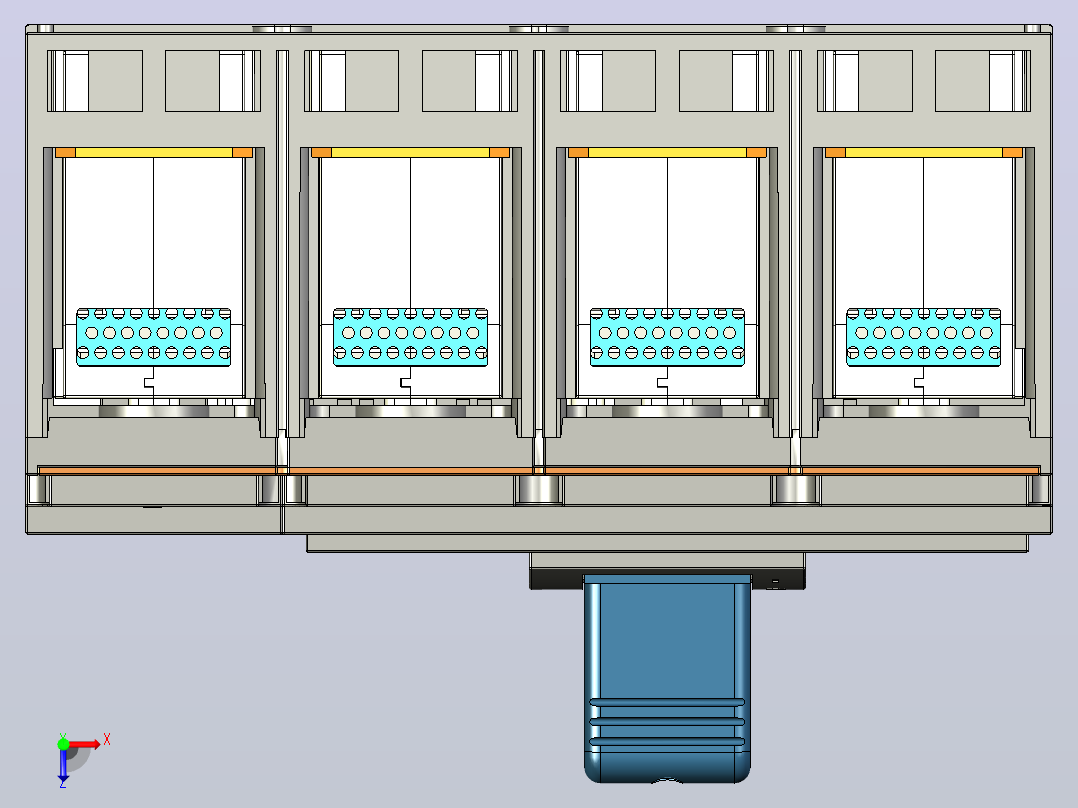 3D_STP_MCCB_M5_4P_BusBar正泰电气俯视图