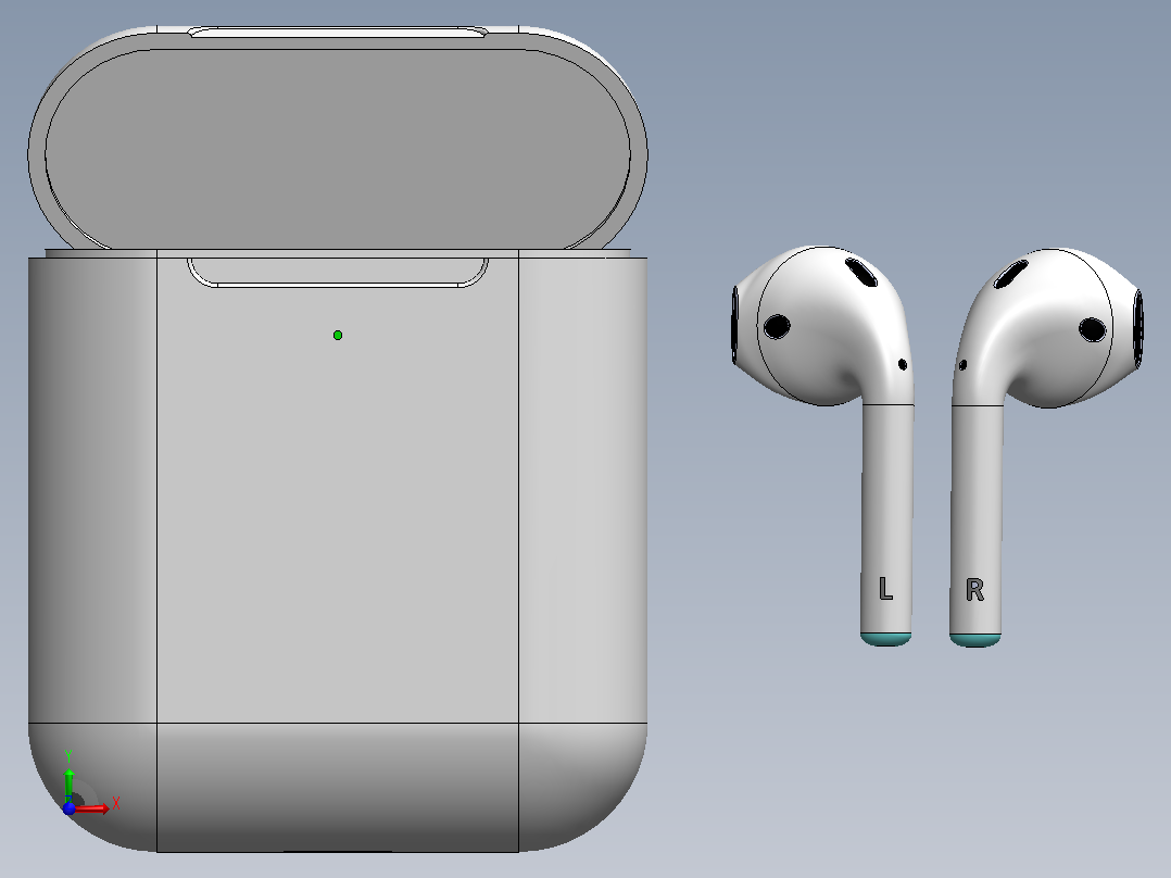 在solidworks 14中制作airpods前视图