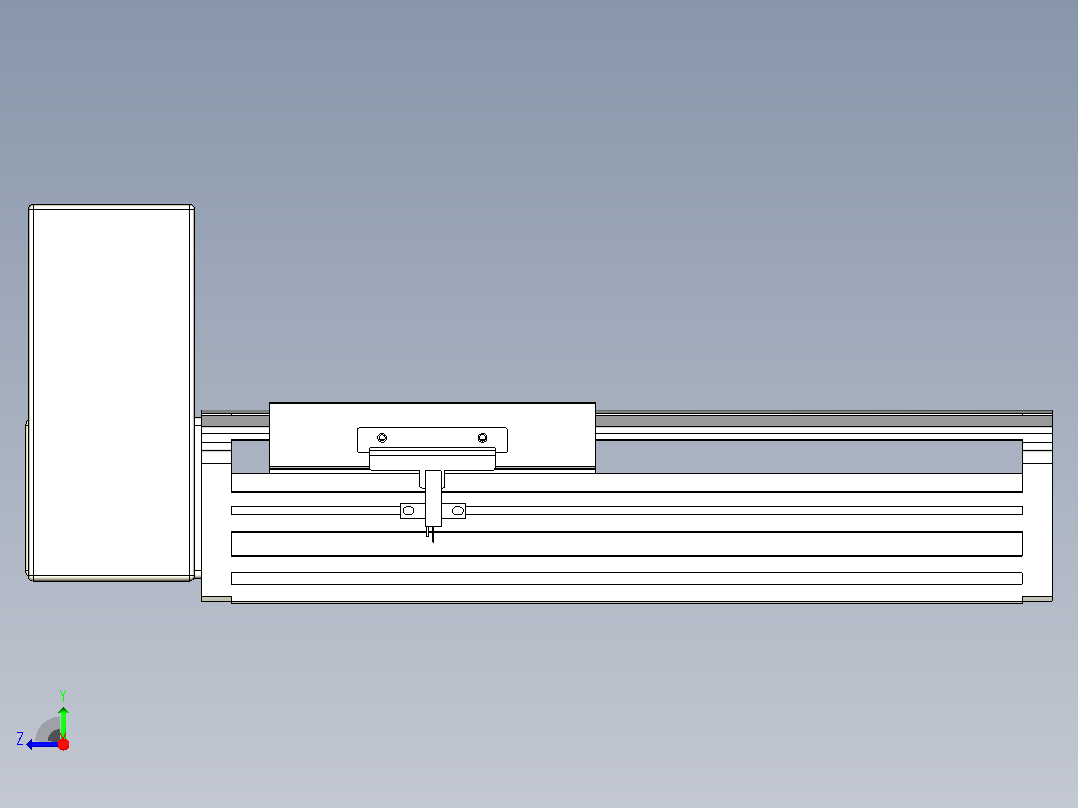 皮带直线轴半封闭可选导轨TPA-HNB-140D-120-L100-RU-Y-P40-N3右视图