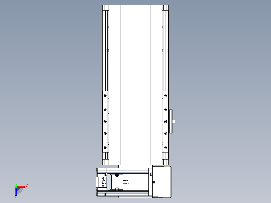 皮带直线轴半封闭可选导轨TPA-HNB-140D-120-L100-RU-Y-P40-N3俯视图