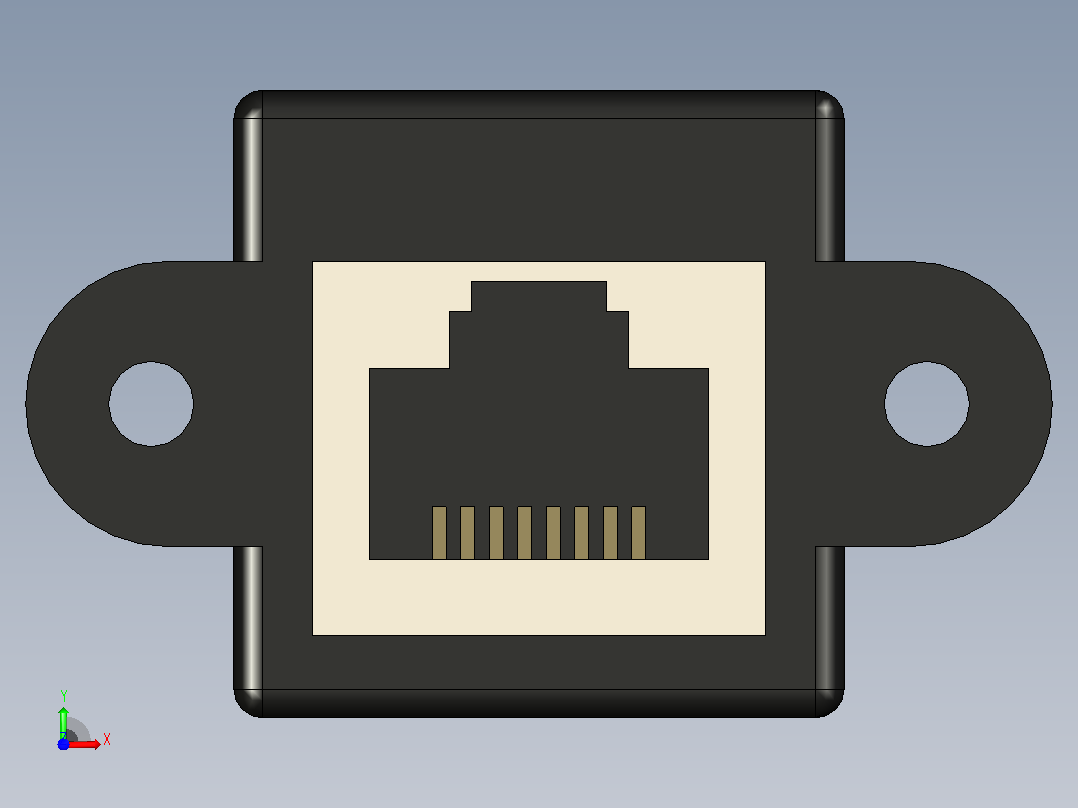 RJ-45局域网插座前视图
