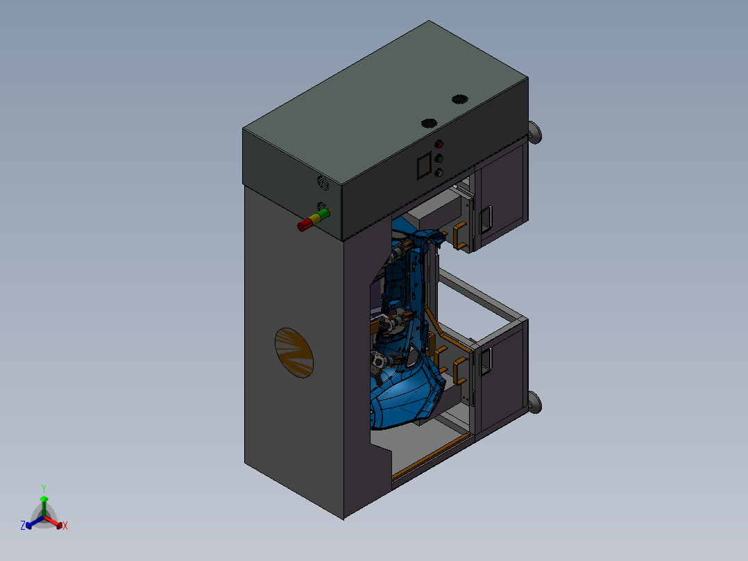 超声波焊接机（焊接后保险杠+倒车雷达支架）正等轴测图