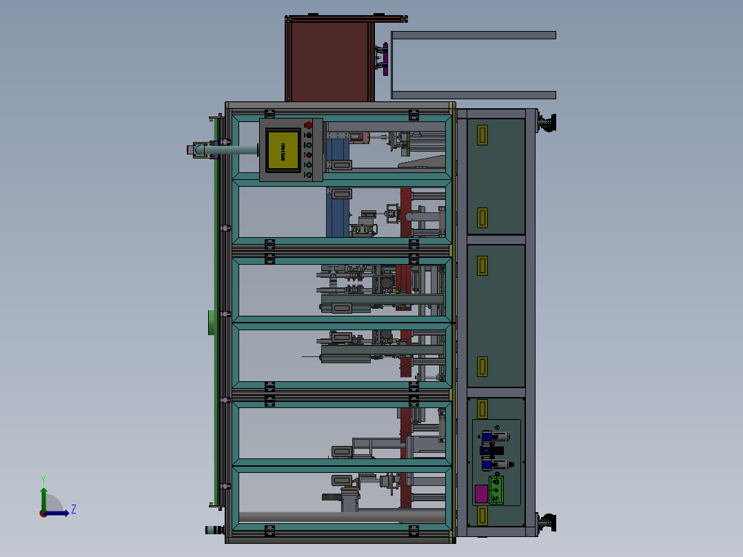 ZDH-TIEB-008 自动化锂电池电芯贴窄胶机 工程图左视图