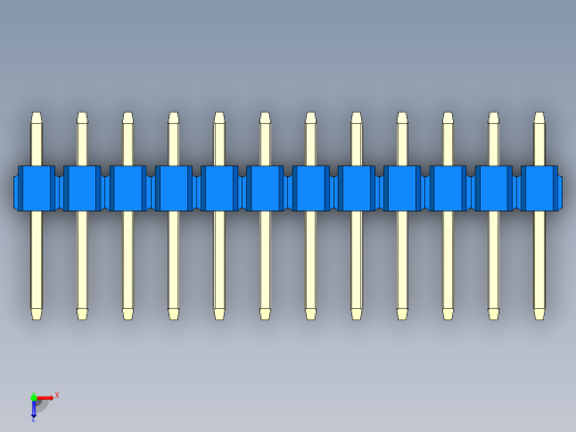 彩色公头100mil（2.54mm）系列-DS1021_blue_2x12p_100mil_Type1_rev1.0俯视缩略图