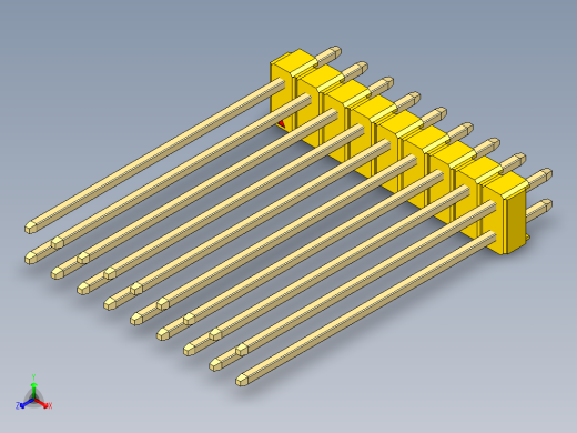 彩色公头100mil（2.54mm）系列-DS1021_yellow_2x09p_100mil_Type43_rev1.0