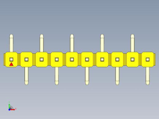 彩色公排针 100mil 2.54mm 系列-DS1022_yellow_10p_100mil_Type_SMT_R1_rev1.0前视缩略图