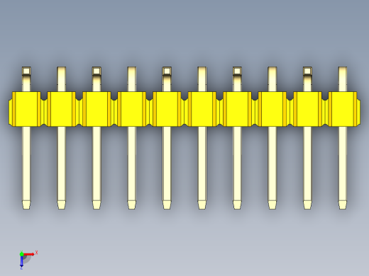 彩色公排针 100mil 2.54mm 系列-DS1022_yellow_10p_100mil_Type_SMT_R1_rev1.0俯视缩略图