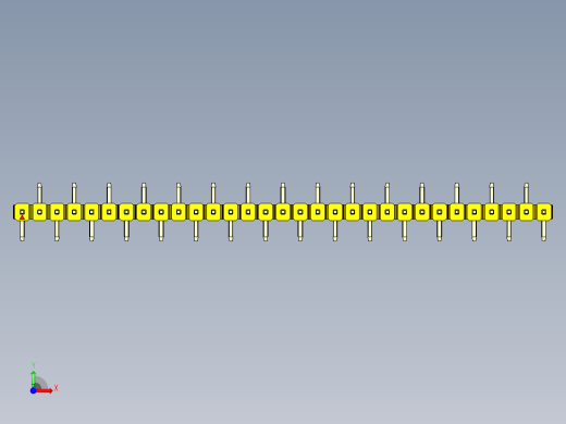 彩色公排针 100mil 2.54mm 系列-DS1022_yellow_31p_100mil_Type_SMT_R2_rev1.0前视缩略图