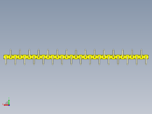 彩色公排针 100mil 2.54mm 系列-DS1022_yellow_31p_100mil_Type_SMT_R2_rev1.0后视缩略图