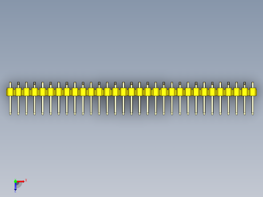 彩色公排针 100mil 2.54mm 系列-DS1022_yellow_31p_100mil_Type_SMT_R2_rev1.0俯视缩略图