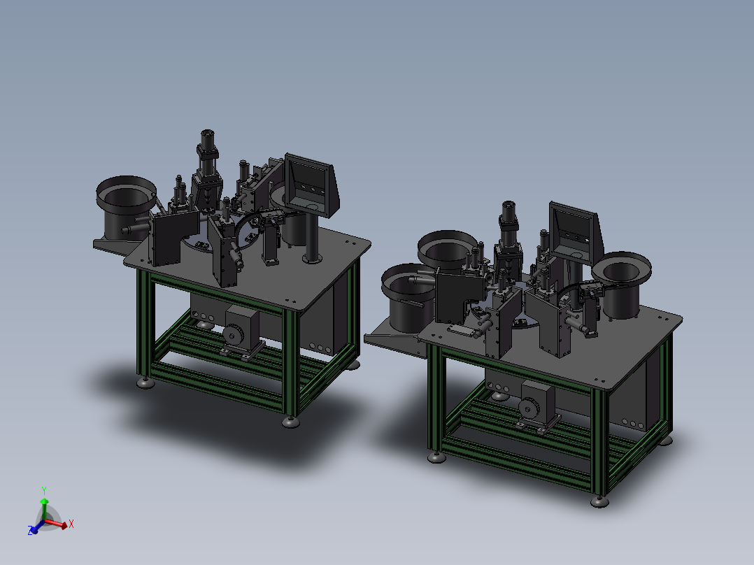 一台振动盘式铆接机主视图