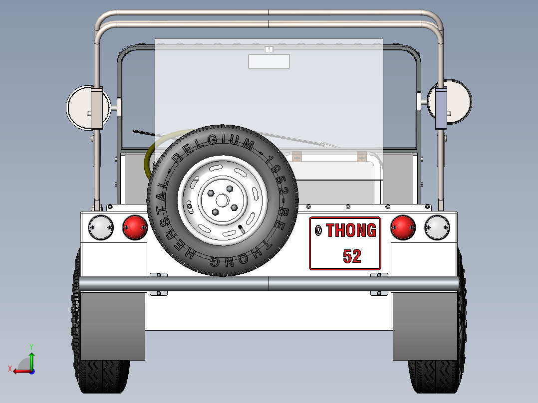 英国小型车后视图