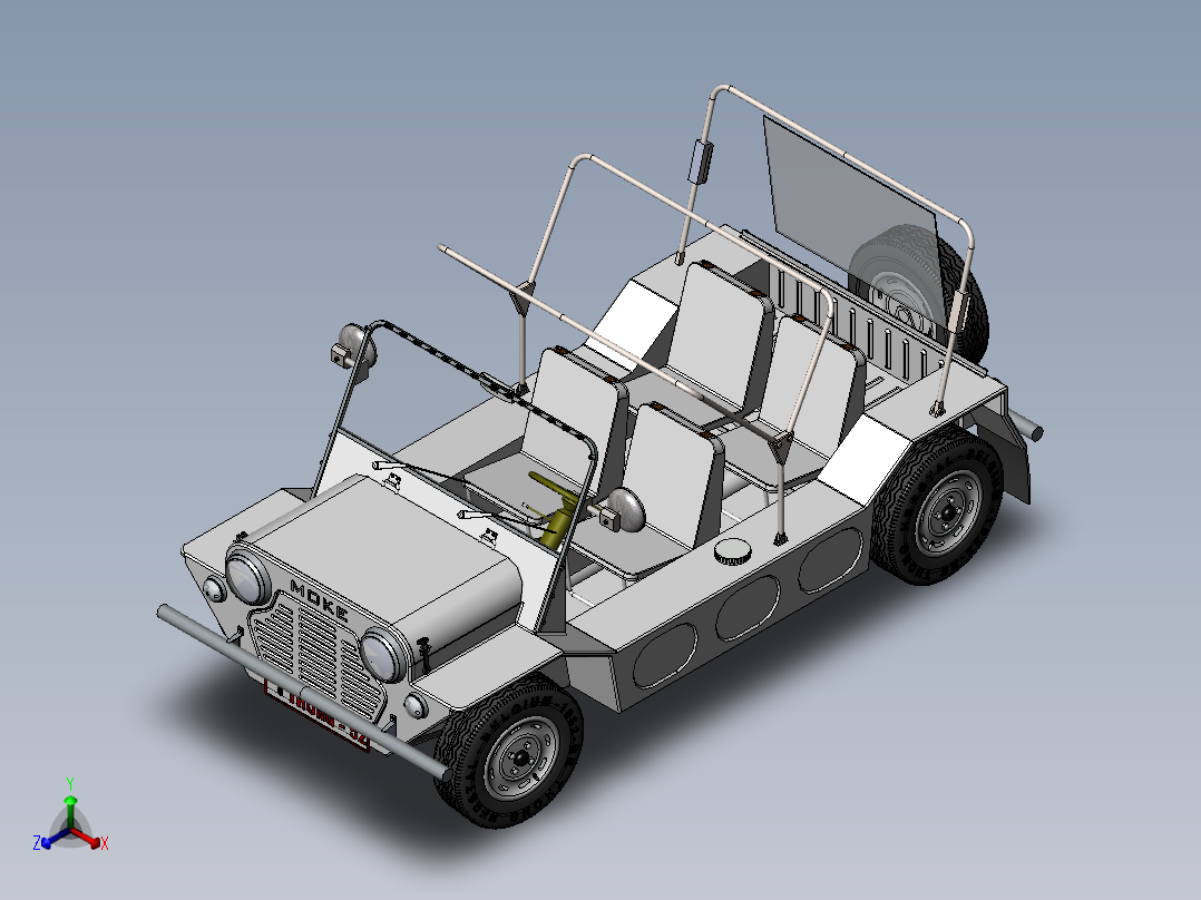 英国小型车正等轴测图