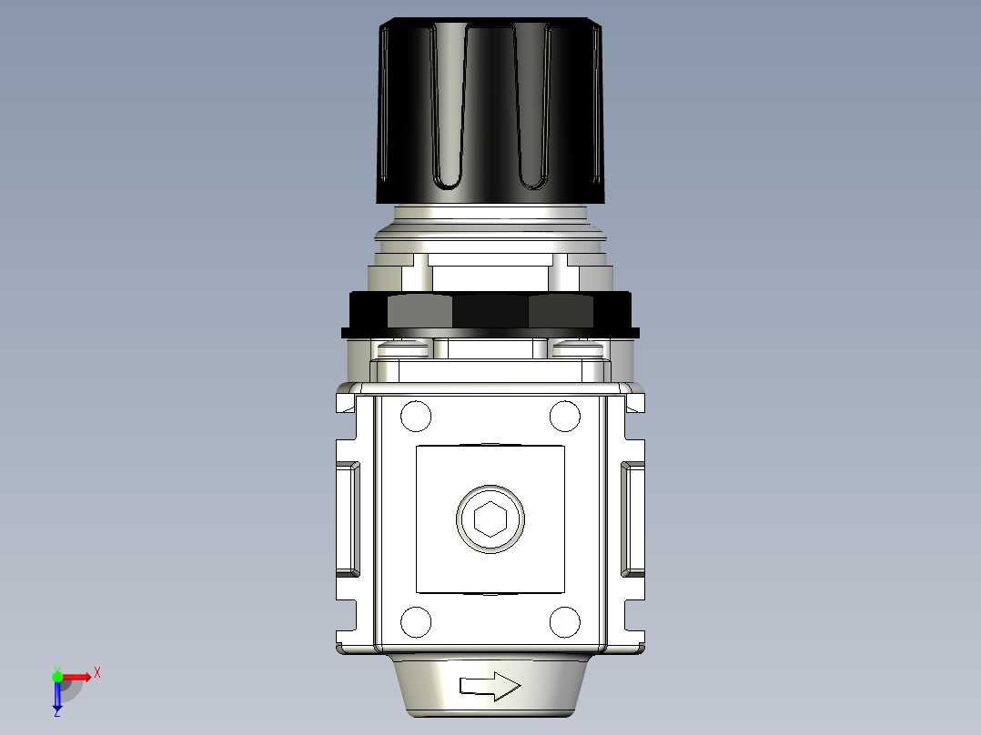 标准手动压力调节器PARKER GLOBAL AIR PREP SYSTEM COMPACT COMMON PORT AIR PRESSURE REGULATOR - P32H SERIES (12)俯视图