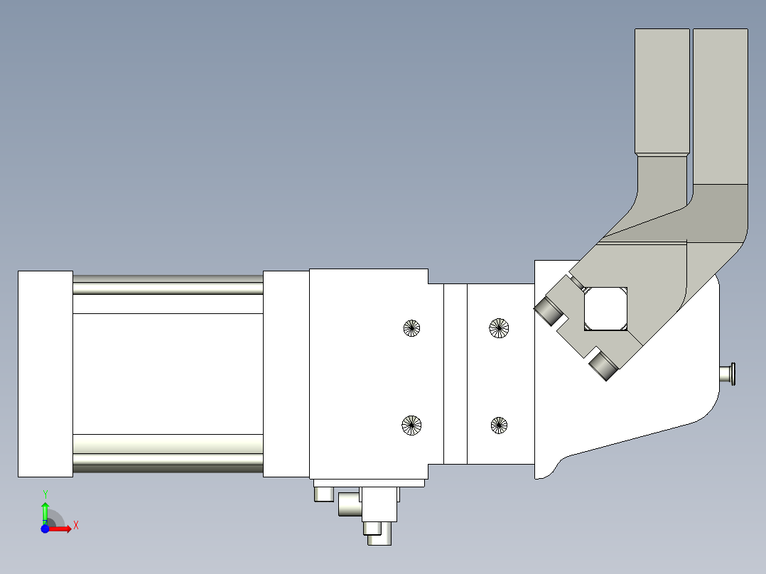 德克斯TUNKERS气缸数模V63.1 A10_A11_A12_A40_A41_A42 T12前视图