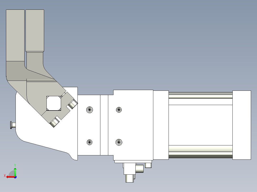 德克斯TUNKERS气缸数模V63.1 A10_A11_A12_A40_A41_A42 T12后视图