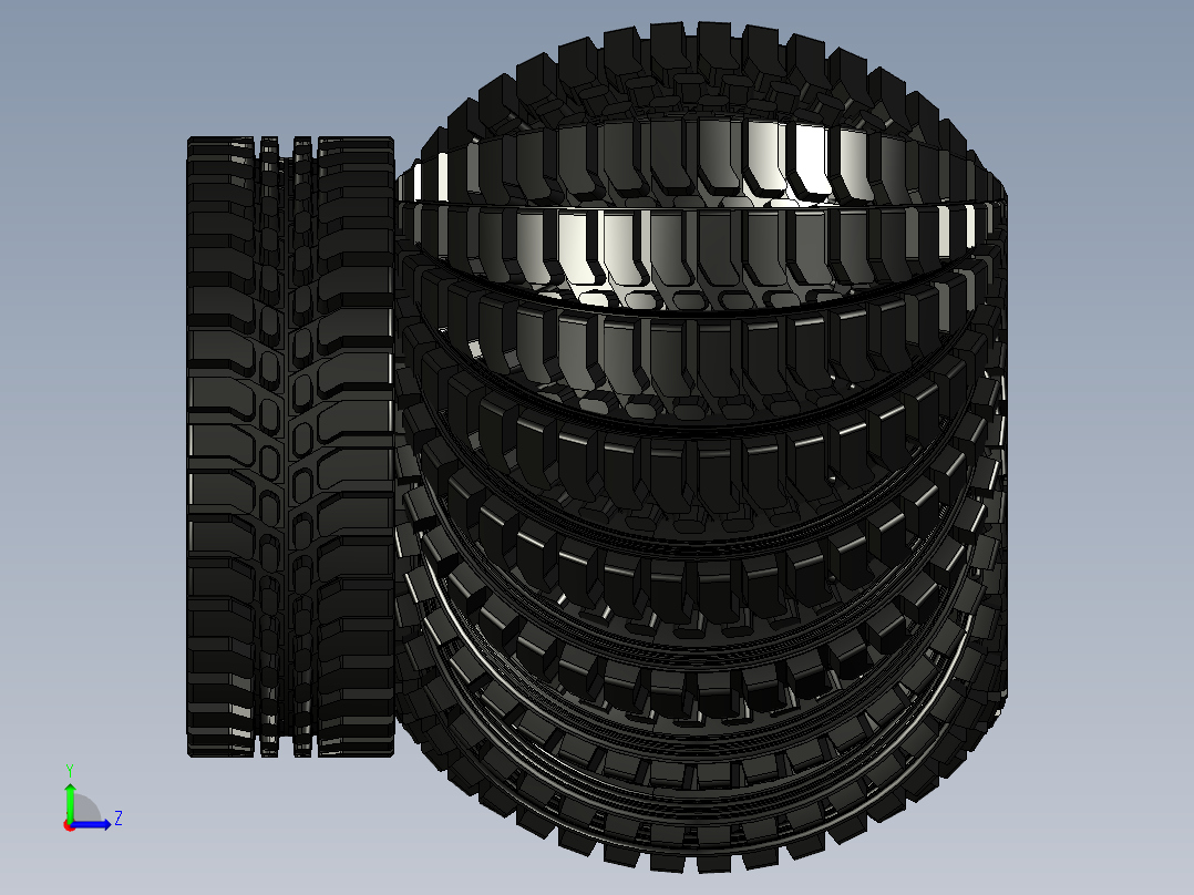 米其林XZL 395-85R20军用轮胎和轮辋左视图