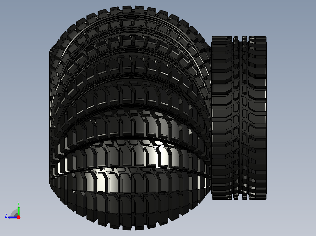 米其林XZL 395-85R20军用轮胎和轮辋右视图
