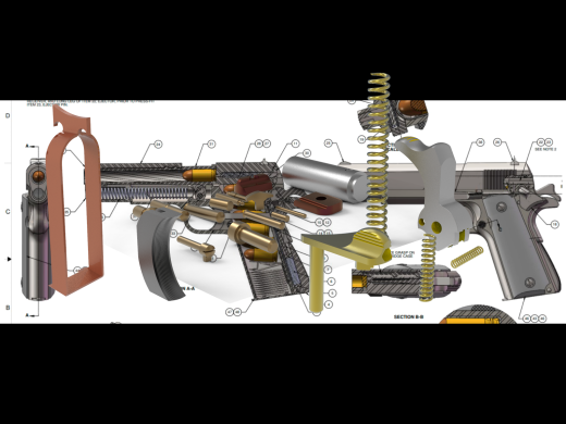 手枪_枪完整技术图纸缩略图