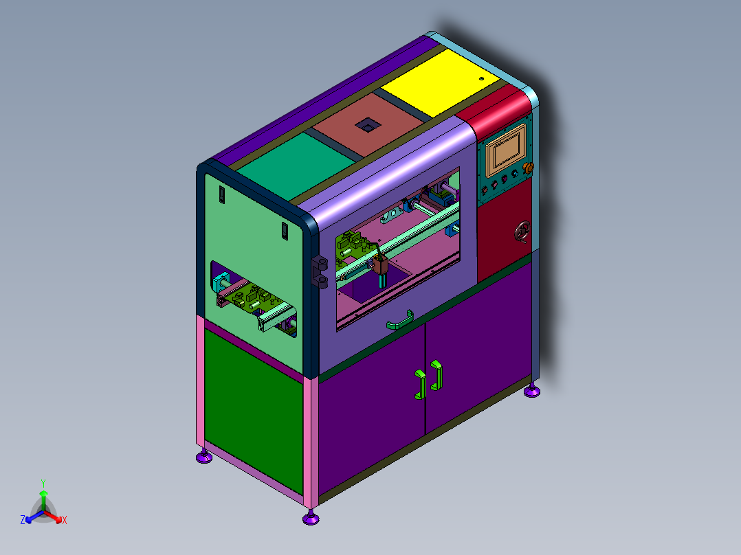 电路板成品测试可扩充平台正等轴测图