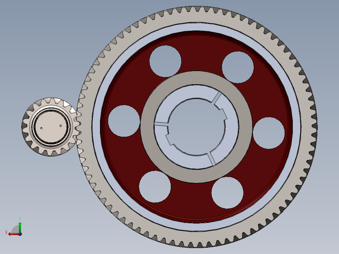 齿轮啮合 (70)后视图