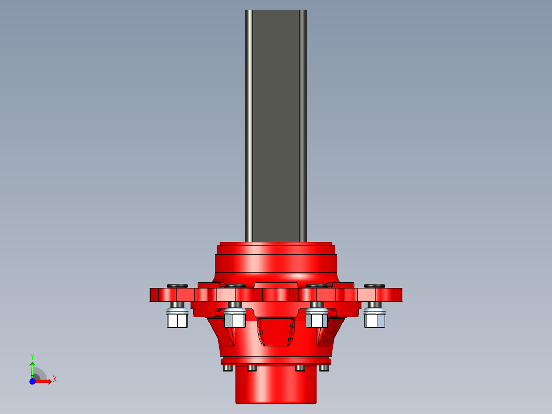 80mm x 80mm x 8 种马农业轮毂和桩组件前视图