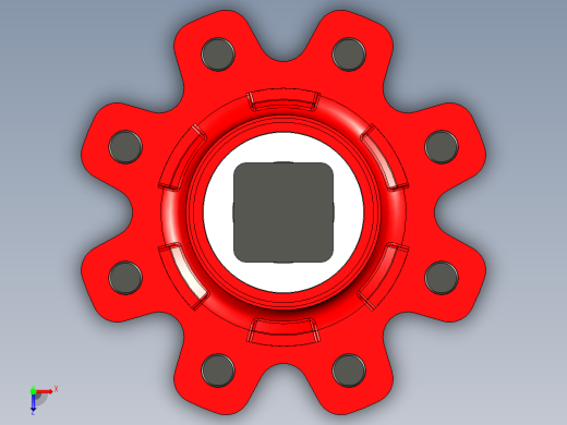 80mm x 80mm x 8 种马农业轮毂和桩组件俯视缩略图