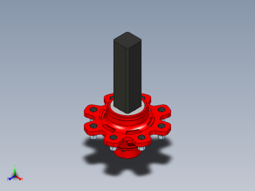 80mm x 80mm x 8 种马农业轮毂和桩组件正等轴测缩略图