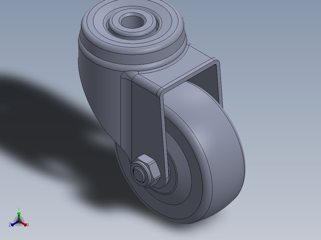 标准脚轮-WH-36725-76 2.5in SWIVEL BOLT HOLE MOUNTING H=86 DIA10主视图