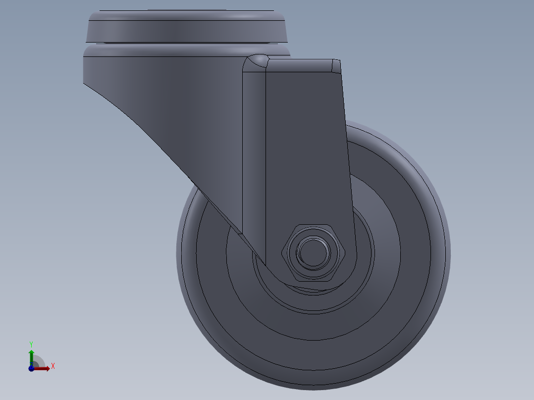 标准脚轮-WH-36725-76 2.5in SWIVEL BOLT HOLE MOUNTING H=86 DIA10前视图