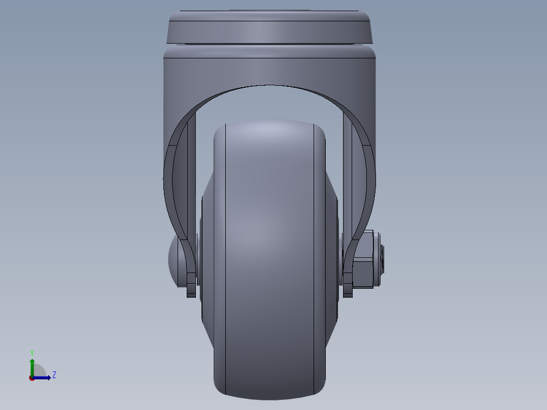 标准脚轮-WH-36725-76 2.5in SWIVEL BOLT HOLE MOUNTING H=86 DIA10左视图
