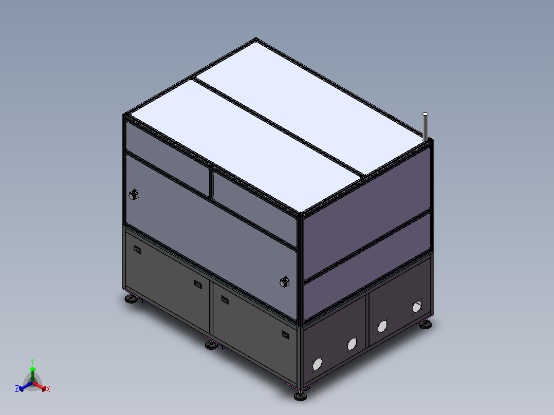 撕胶带设备sw19可编辑正等轴测图