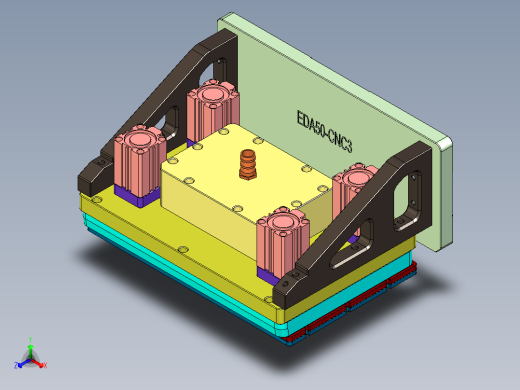 EDA50-笔记本CNC工装夹具三维模型CNC3-181130
