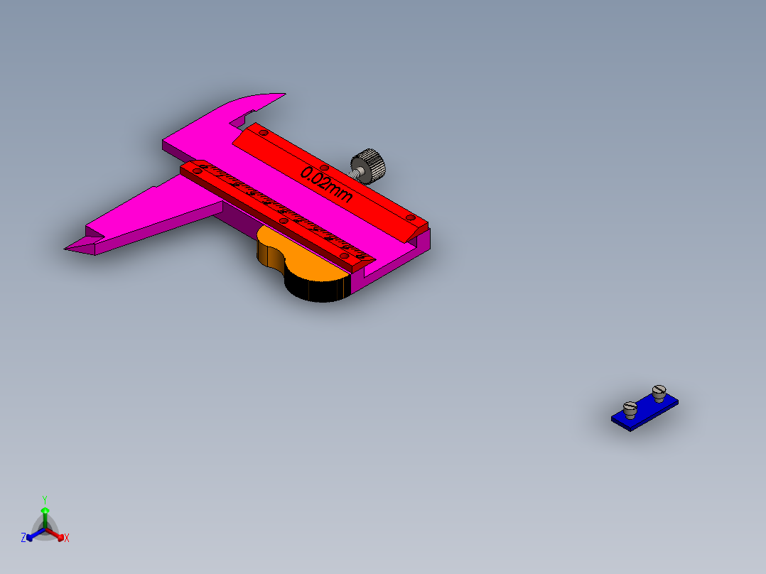 卡尺(11)正等轴测图