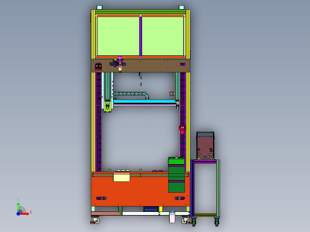 大型工件四轴打螺丝机前视图