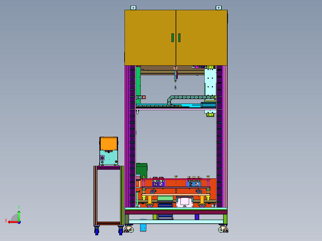 大型工件四轴打螺丝机后视图