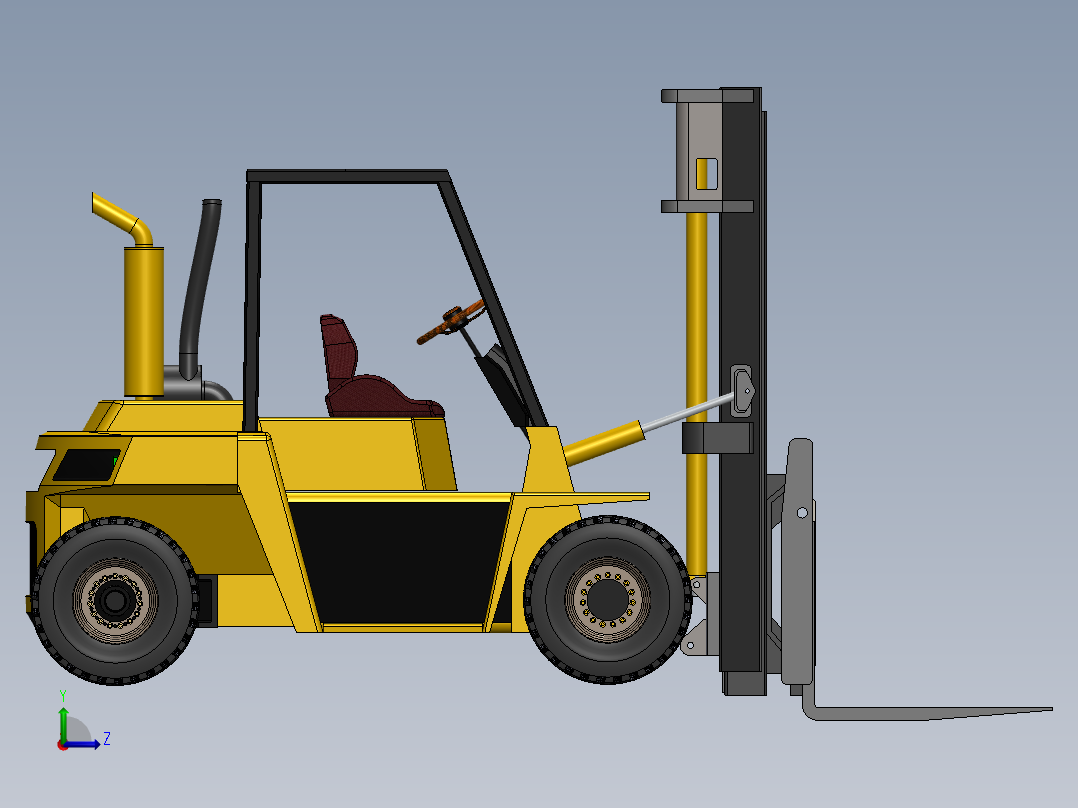 叉车、 卡特叉车 SW左视图