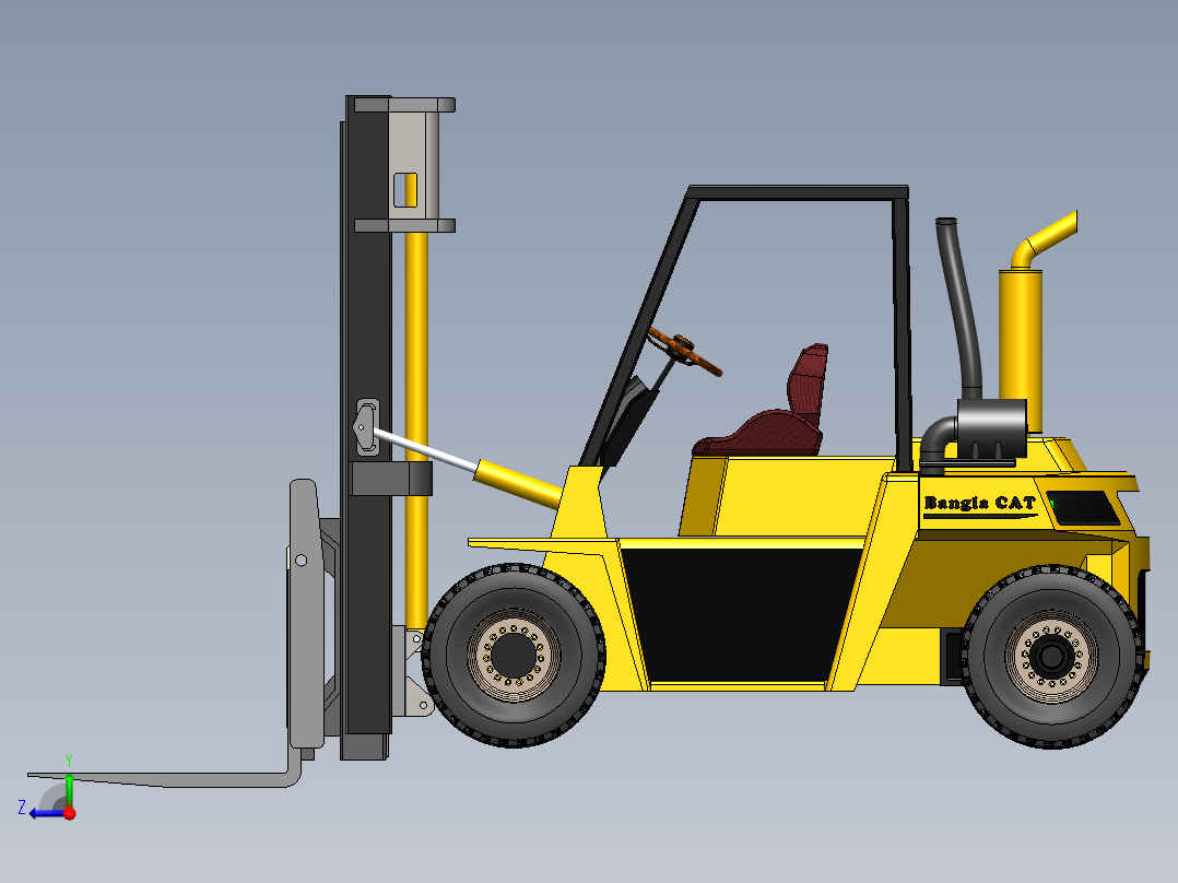 叉车、 卡特叉车 SW右视图