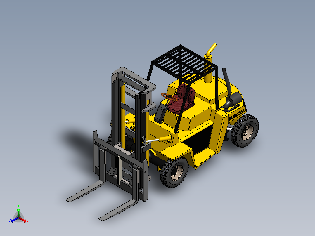 叉车、 卡特叉车 SW正等轴测图