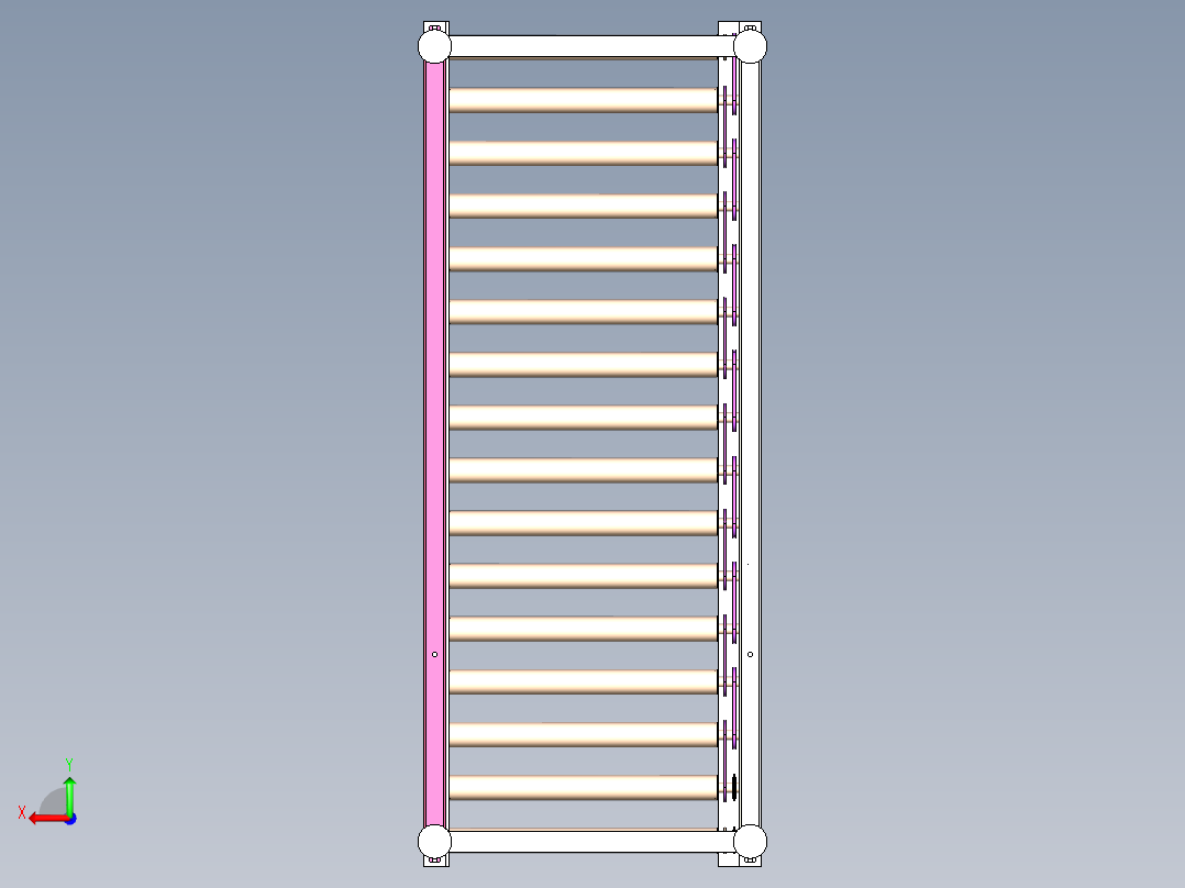 滚筒线（尺寸可编辑）后视图