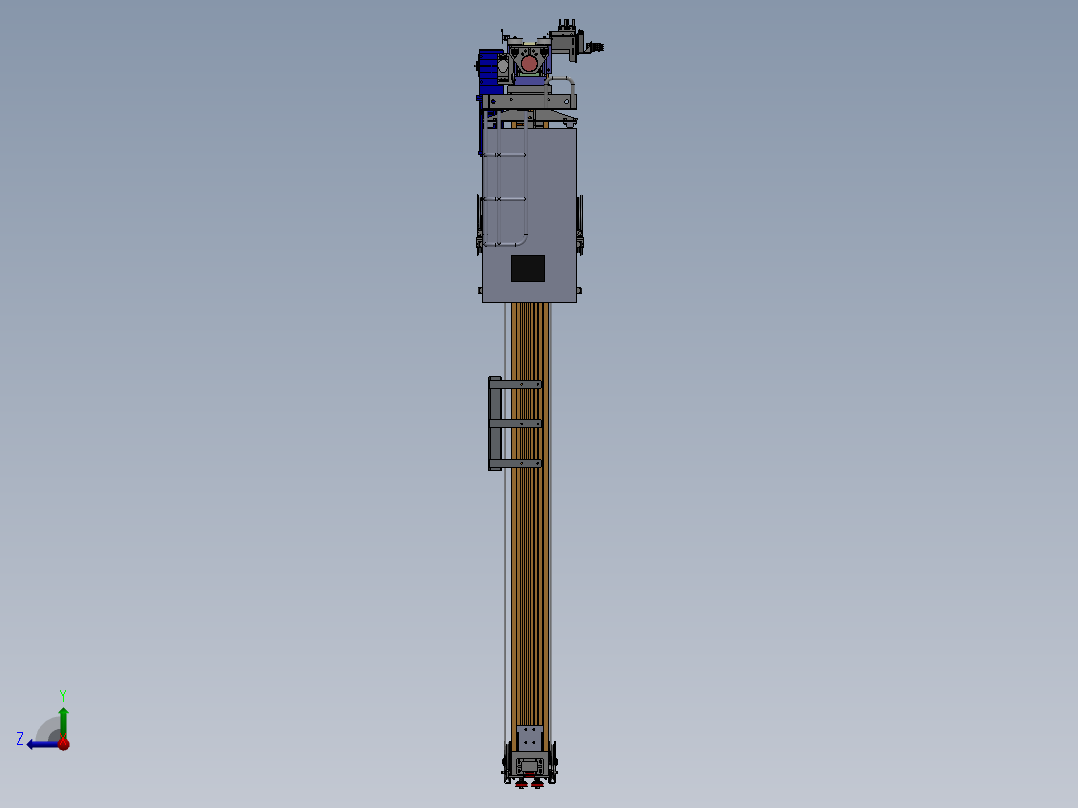 立体仓库巷道式双立柱堆垛机设计【含三维SW+CAD图纸+说明书】右视图
